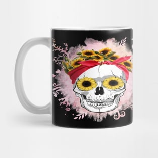 sunflower skull Mug